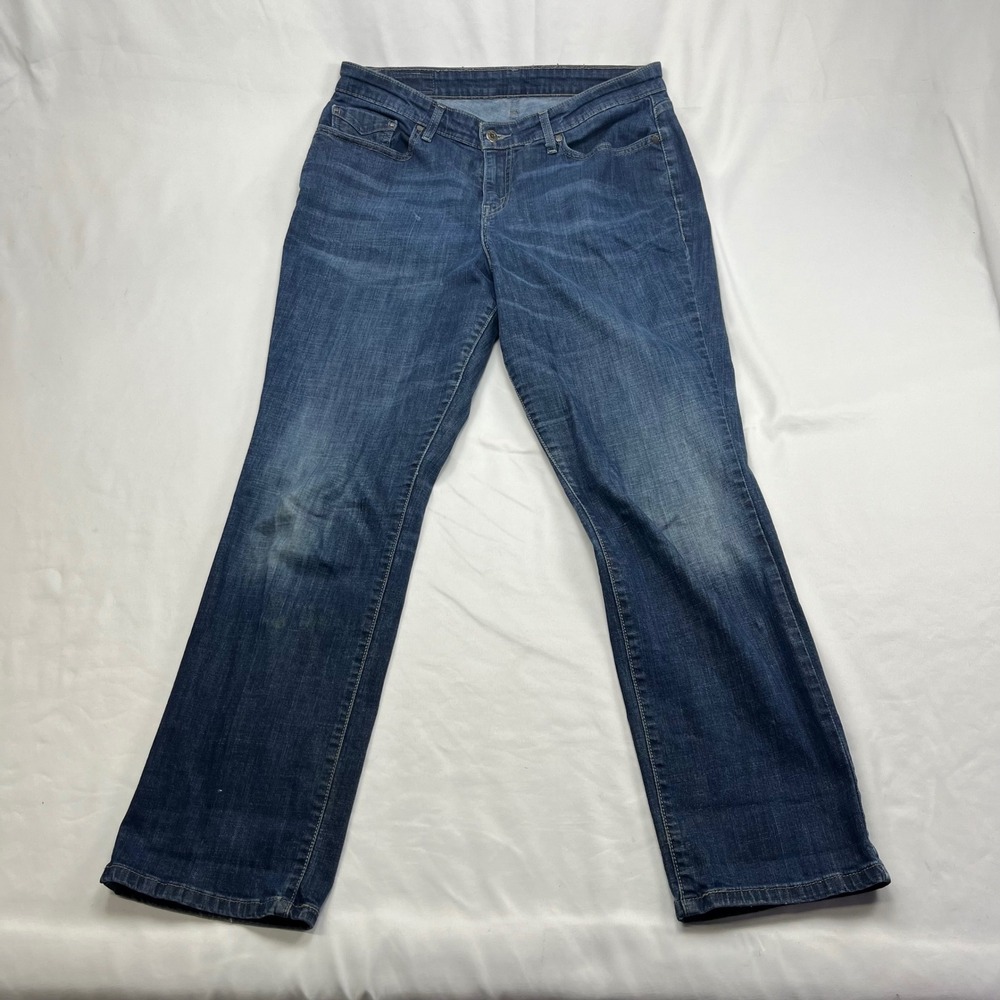 Levi's Straight Leg Jeans Blue Dark Wash Mid Rise Denim 14 34x31 - Picture 1 of 7